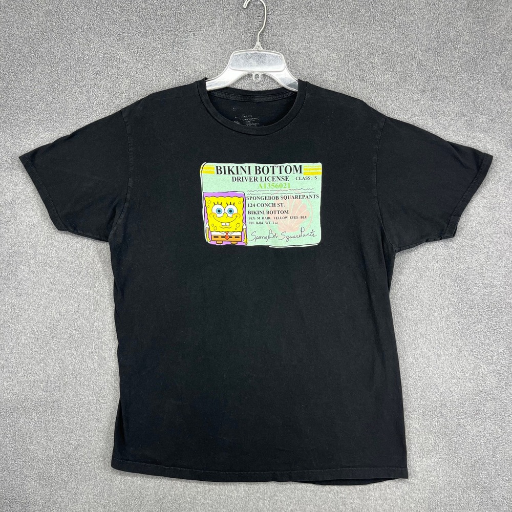 Nickelodeon SpongeBob SquarePants T Shirt Mens XL Black Bikini Bottom Tee
